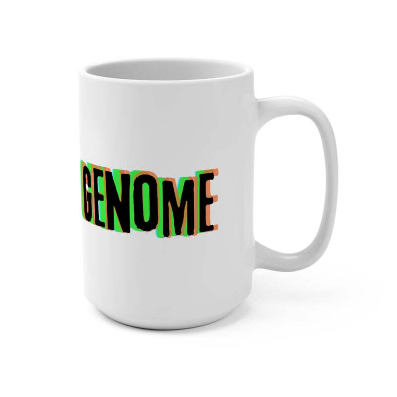 White Mug 15oz - Inhuman Genome Psychedelic Logo Coffee Mug - Image 3