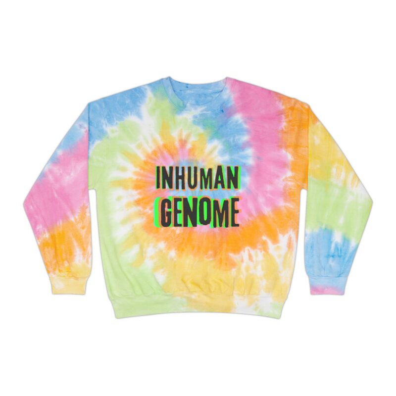 Psychedelic Tie-Dye Sweatshirt with Inhuman Genome Logo - Image 2