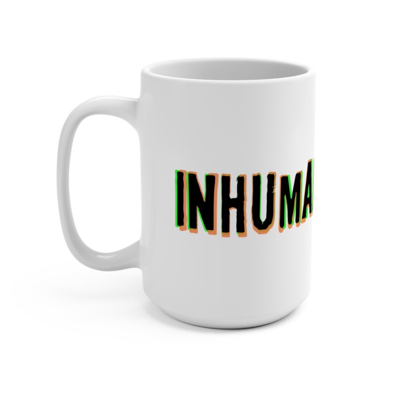 White Mug 15oz - Inhuman Genome Psychedelic Logo Coffee Mug - Image 4