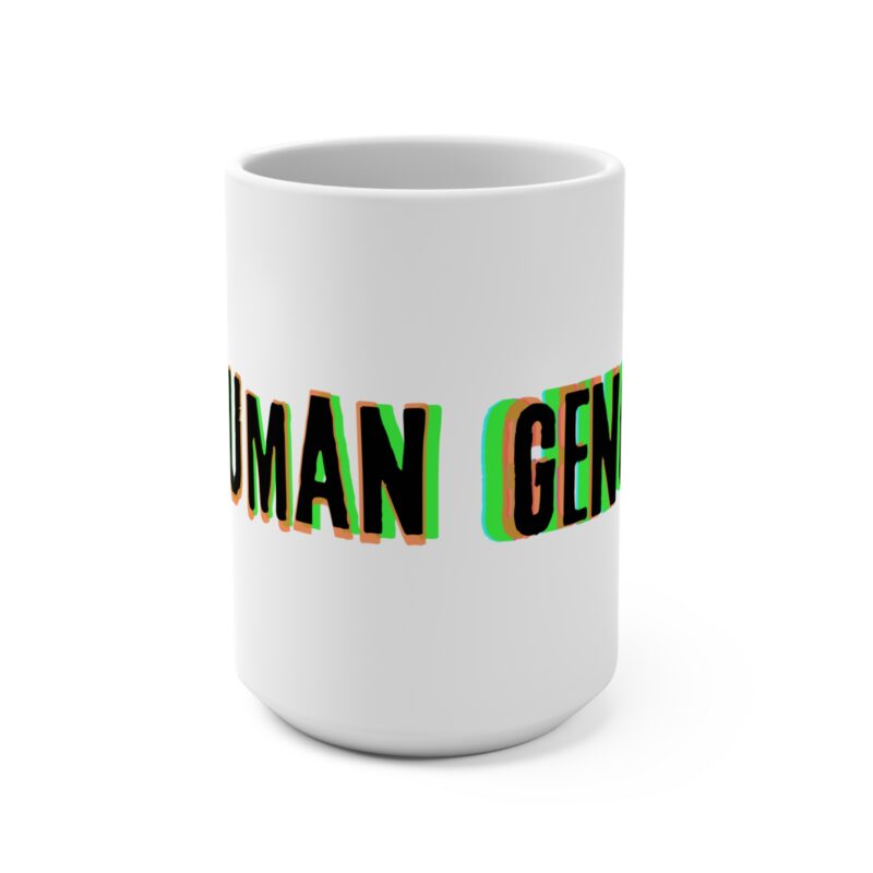 White Mug 15oz - Inhuman Genome Psychedelic Logo Coffee Mug - Image 2