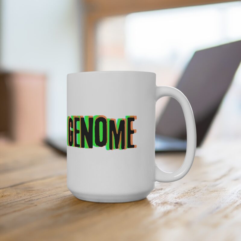 White Mug 15oz - Inhuman Genome Psychedelic Logo Coffee Mug