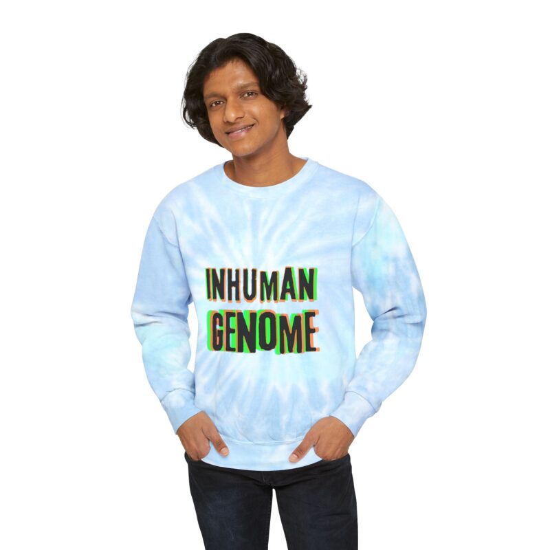 Psychedelic Tie-Dye Sweatshirt with Inhuman Genome Logo - Image 7