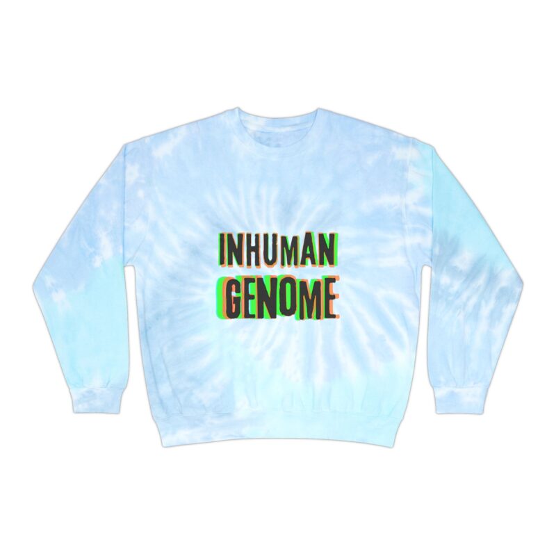 Psychedelic Tie-Dye Sweatshirt with Inhuman Genome Logo - Image 5